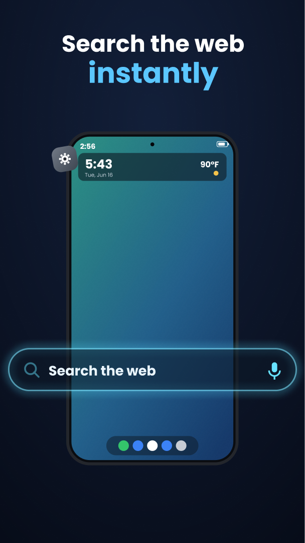 Search the web instantly from the home widget